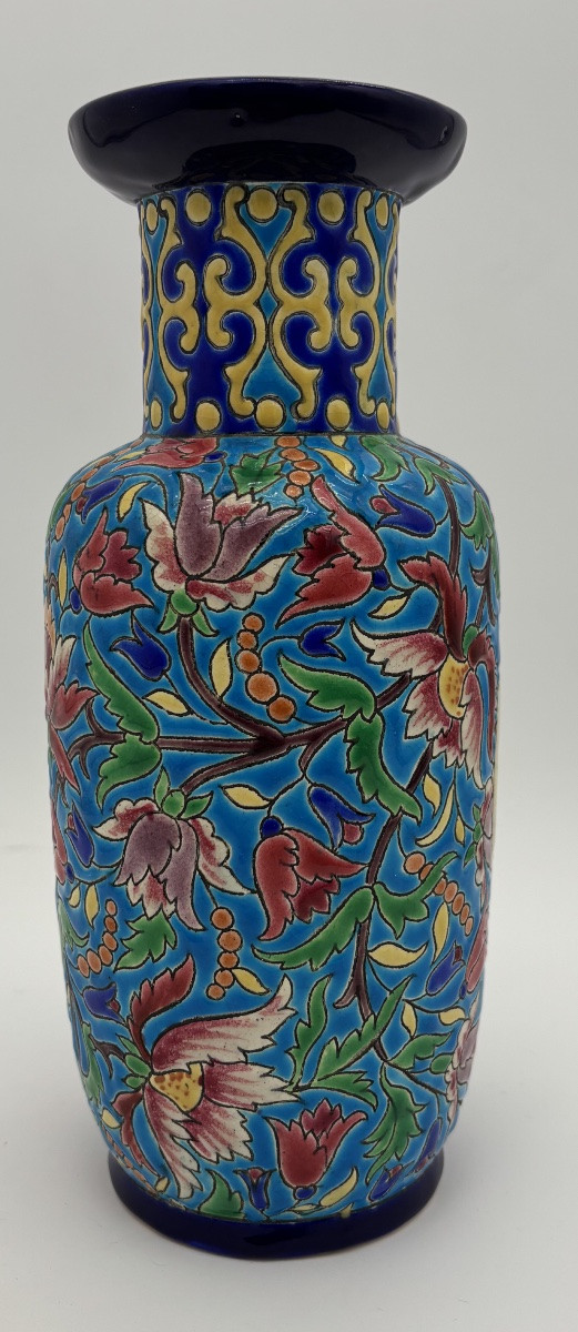 Longwy Enamel Vase-photo-2