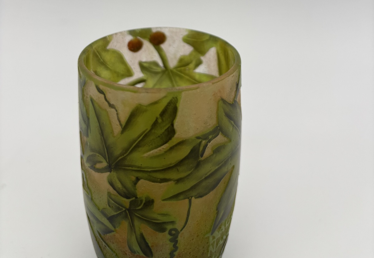 Daum Nancy Vase In Multi-layered Glass Decorated With Wild Vines-photo-2