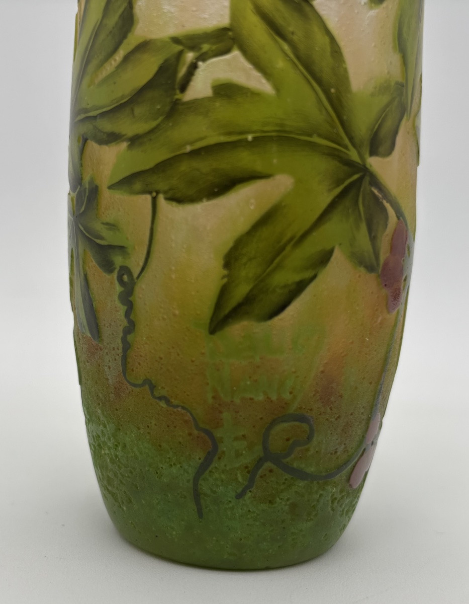 Daum Nancy Vase In Multi-layered Glass Decorated With Wild Vines-photo-3