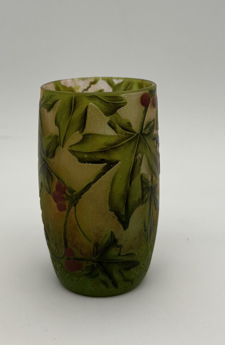 Daum Nancy Vase In Multi-layered Glass Decorated With Wild Vines-photo-1