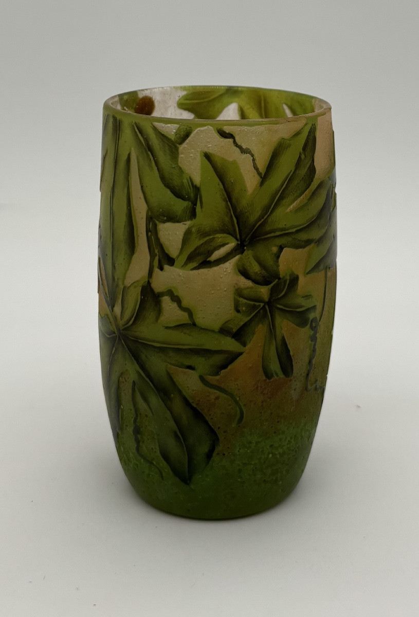 Daum Nancy Vase In Multi-layered Glass Decorated With Wild Vines-photo-3