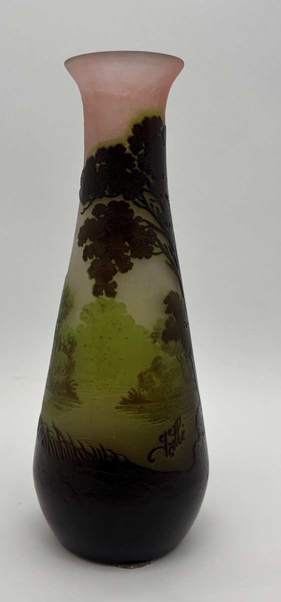 Gallé Vase With Lake Décor-photo-1