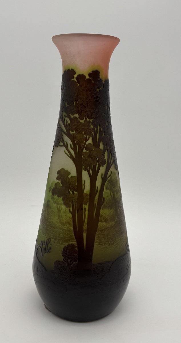 Gallé Vase With Lake Décor-photo-2
