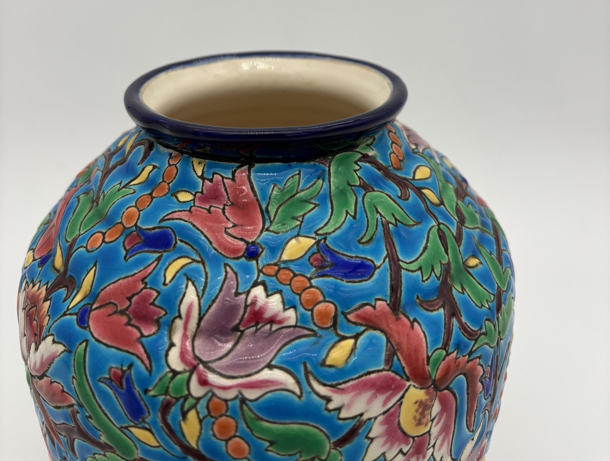 Vase balustre Emaux de Longwy-photo-2
