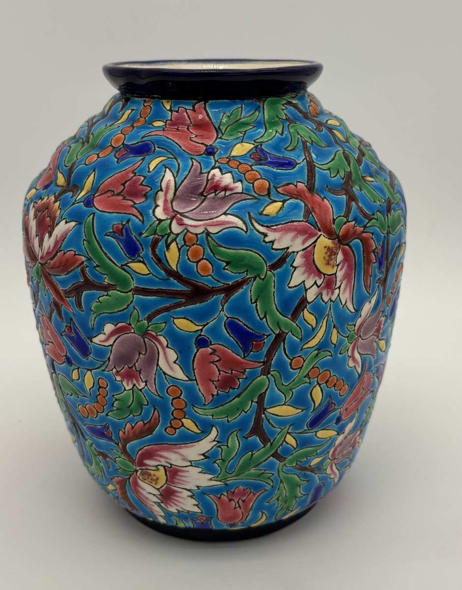 Vase balustre Emaux de Longwy