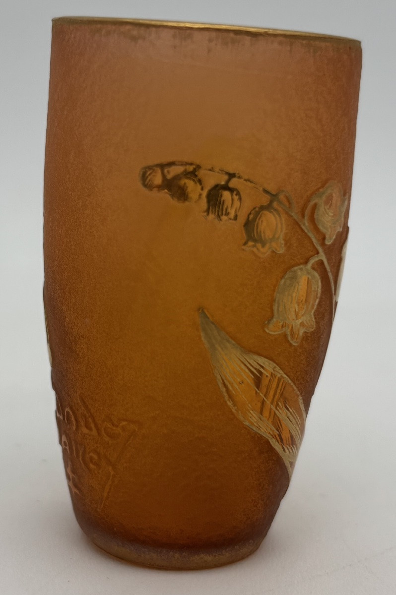 Vase gobelet parlant à décor de muguet Daum-photo-2