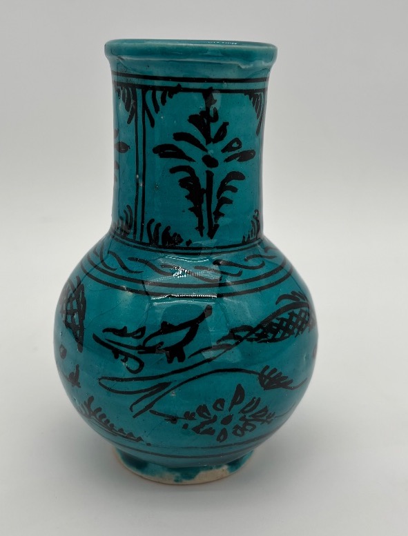 Vase en faïence émaillée turquoise, dans le goût des céramiques Perses-photo-2
