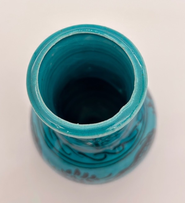 Vase en faïence émaillée turquoise, dans le goût des céramiques Perses-photo-3