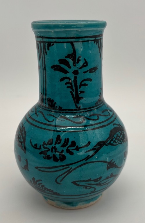 Vase en faïence émaillée turquoise, dans le goût des céramiques Perses-photo-1