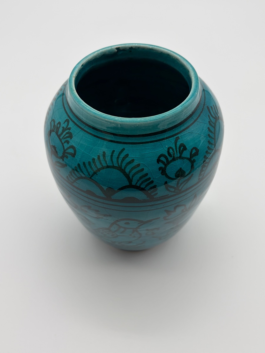 Vase en faïence émaillée turquoise, dans le goût des céramiques Perses-photo-3