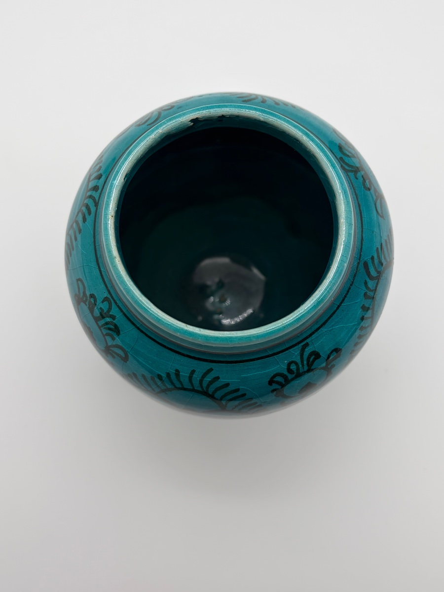 Vase en faïence émaillée turquoise, dans le goût des céramiques Perses-photo-4
