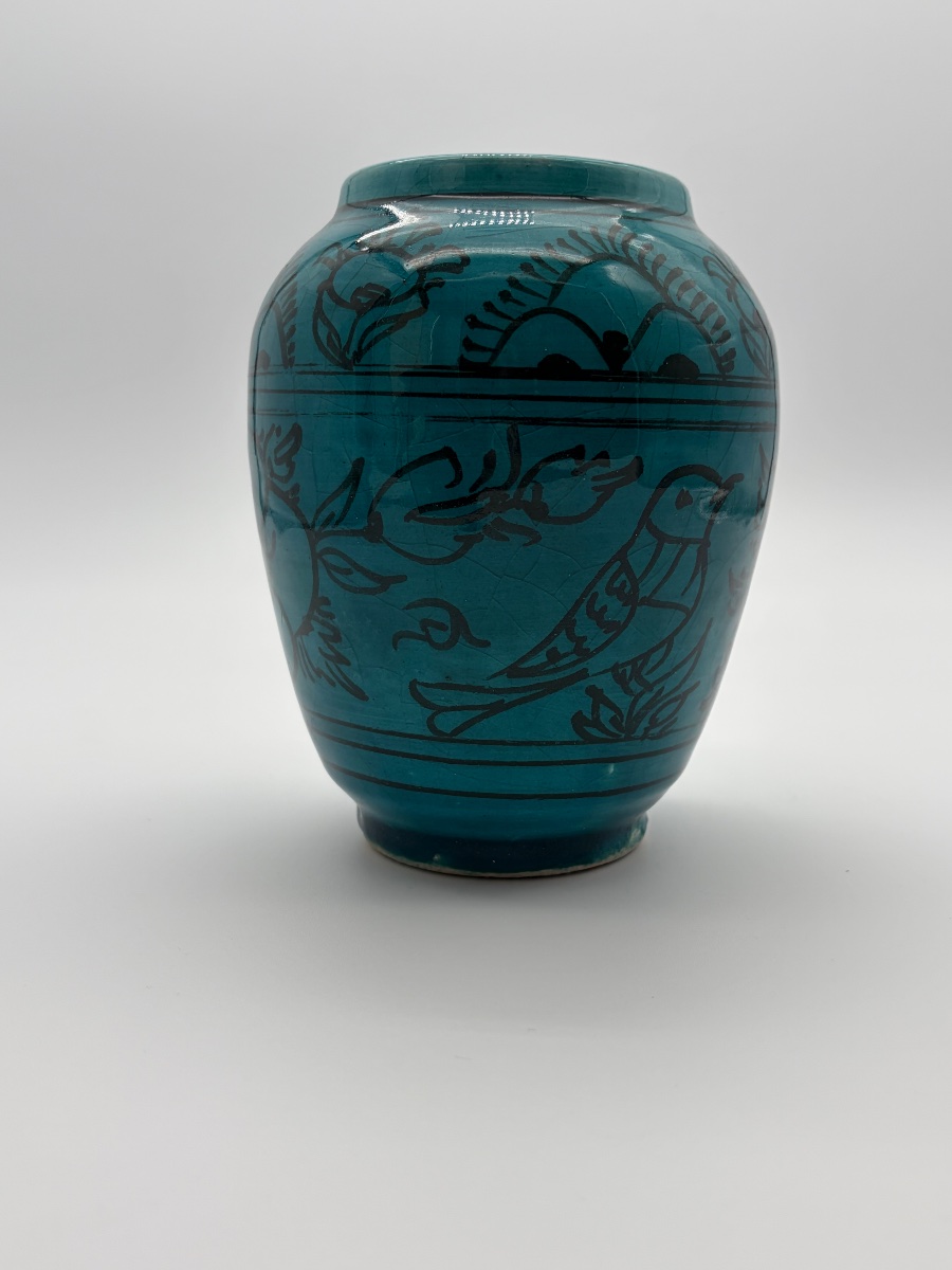 Vase en faïence émaillée turquoise, dans le goût des céramiques Perses-photo-3