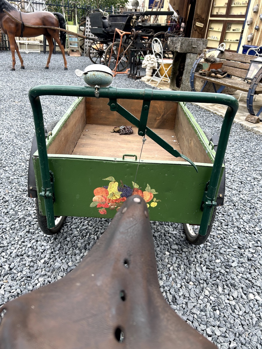 Triporteur des années 1920 de la marque JUERY / Ancien vélo utilitaire de marchand ambulant-photo-4