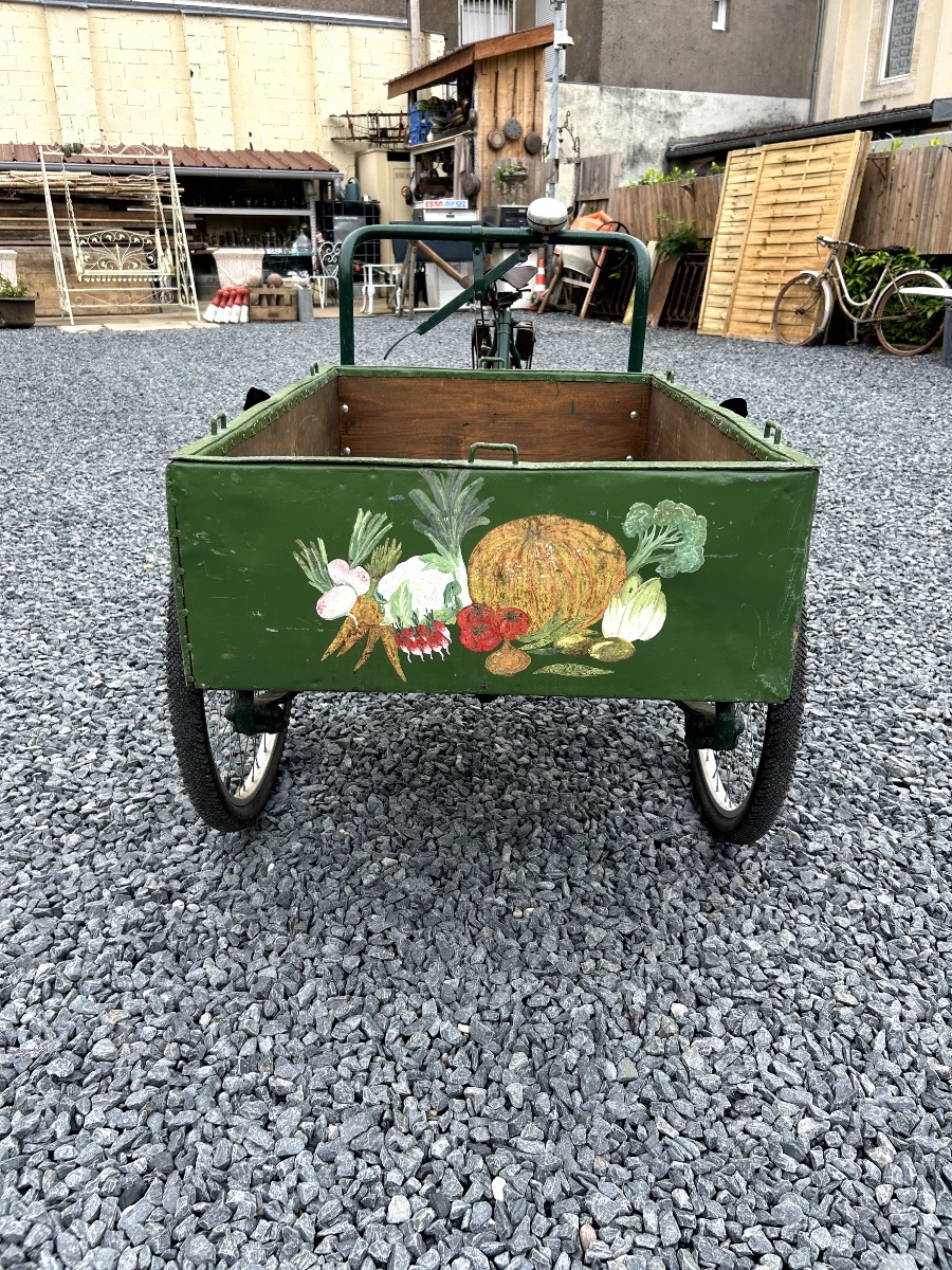 Triporteur des années 1920 de la marque JUERY / Ancien vélo utilitaire de marchand ambulant-photo-5