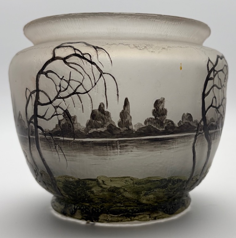 Vase à décor lacustre et de cervidés – Muller Frères Lunéville-photo-3