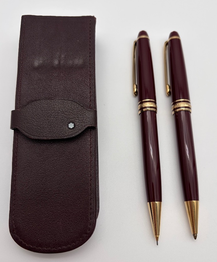 Montblanc Meisterstück Mechanical Pencil And Ballpoint Pen Set With A Leather Case -photo-5