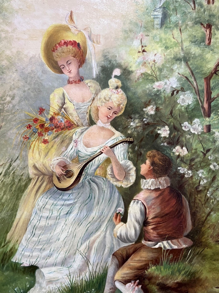 Huile sur toile - scène romantique -photo-2