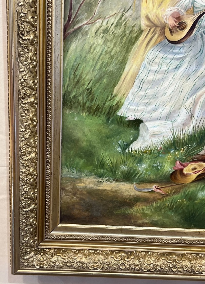 Huile sur toile - scène romantique -photo-1