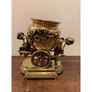 Eugène Provost – Gilt Bronze “the Chariot Of Bacchus”