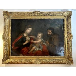 Repos de la Sainte Famille lors de la fuite en Égypte, huile sur toile vers 1650