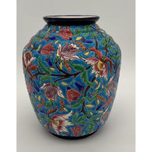 Vase balustre Emaux de Longwy