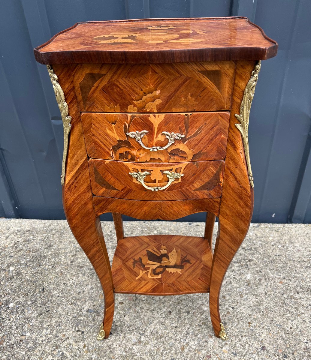 Small Louis XV Style Salon Table Inlaid