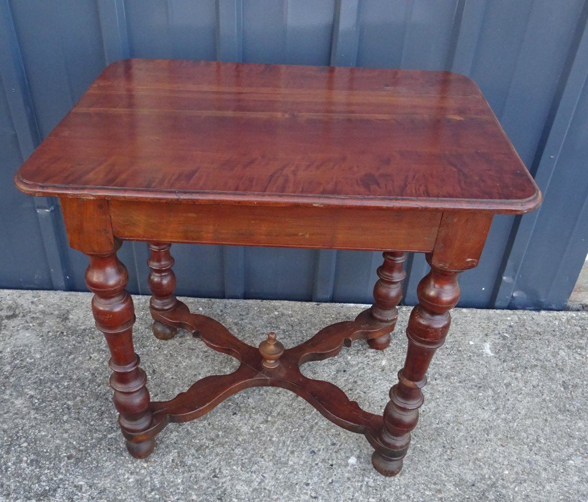 Table Rustique en bois fruitier à Tiroir-photo-2