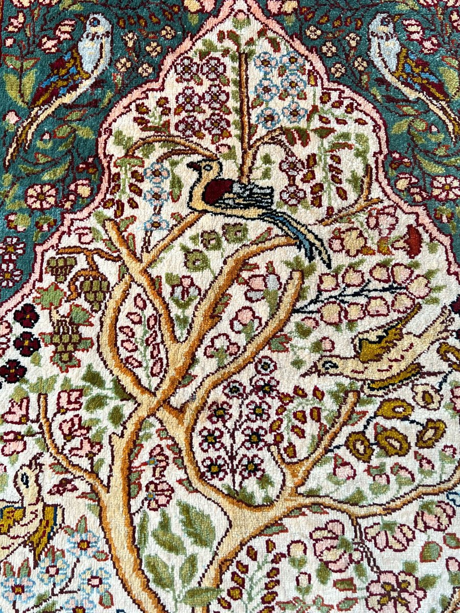 Small Caucasian Carpet Tree Of Life Theme In Silk-photo-1