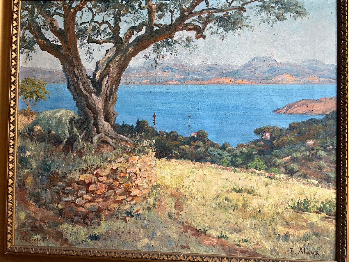 Alaux Paintings Oil-on-canvas Framed Olivier De La Ciotat -photo-1
