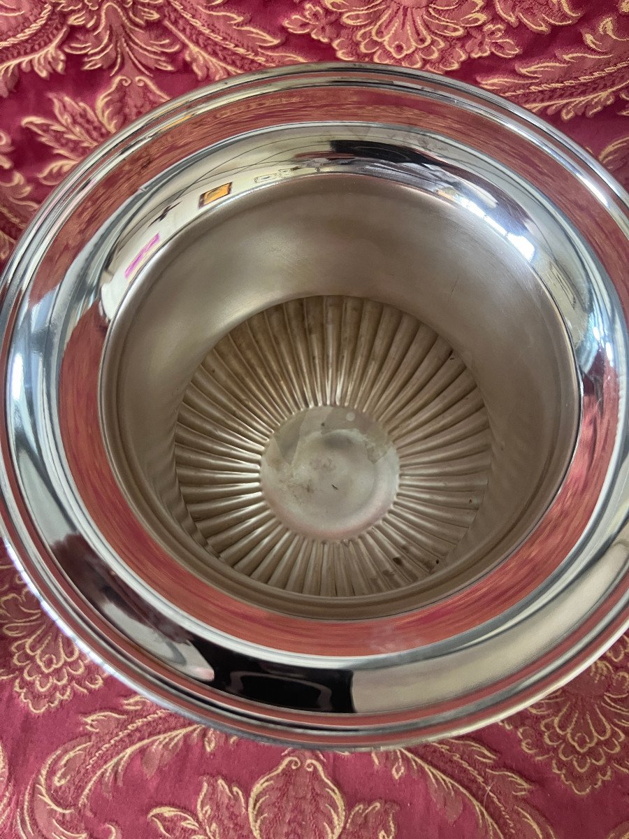 Champagne Bucket, Silver Metal, Fleuron, Christofle-photo-2