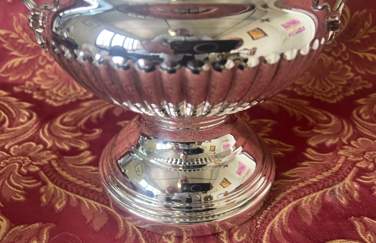 Champagne Bucket, Silver Metal, Fleuron, Christofle-photo-1