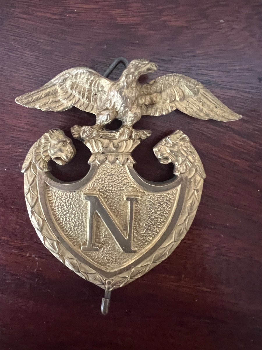 Insigne Ou Plaque En Bronze Doré Napoléon Porte Montre Empire-photo-2