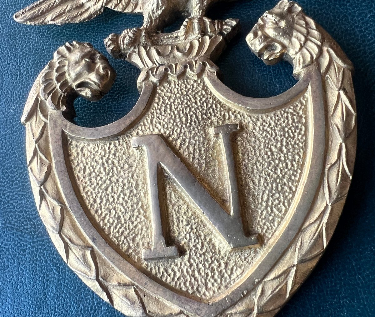 Insigne Ou Plaque En Bronze Doré Napoléon Porte Montre Empire-photo-7
