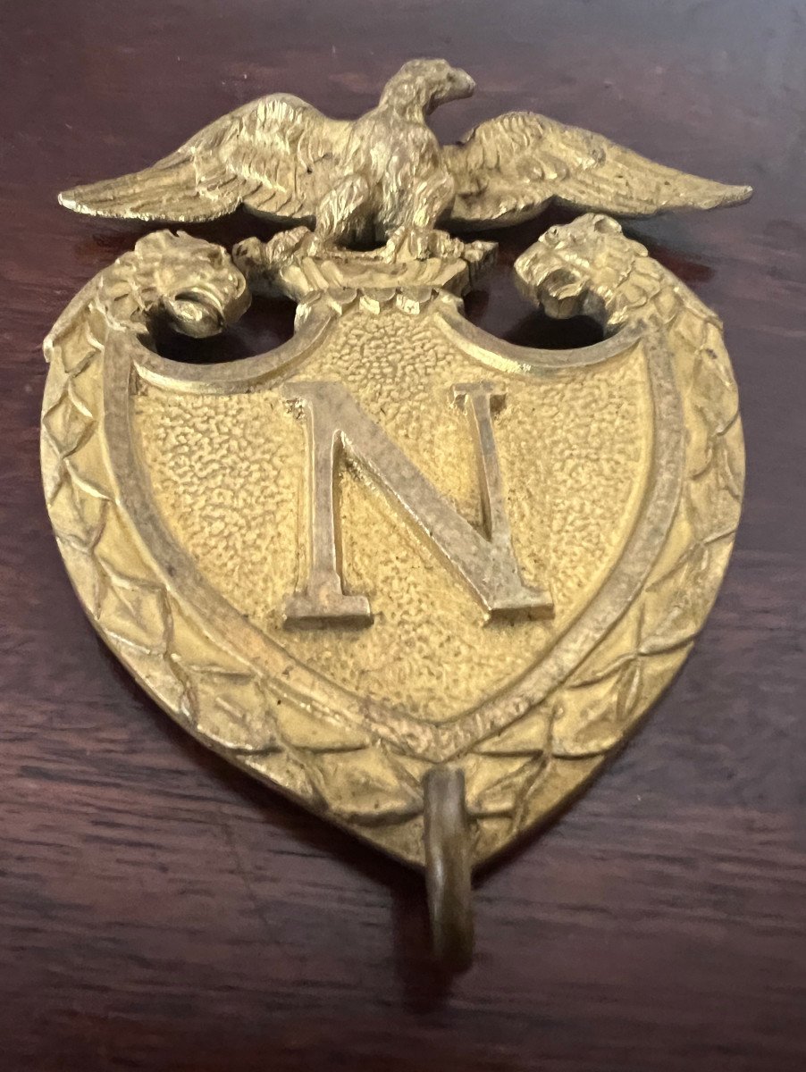 Insigne Ou Plaque En Bronze Doré Napoléon Porte Montre Empire