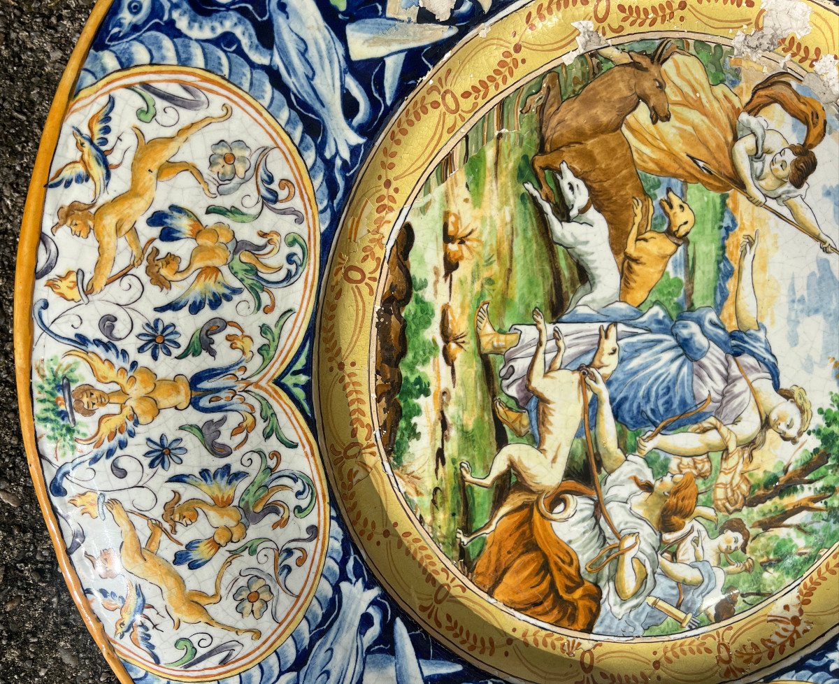 Earthenware Dish, Diana, Hunting Scene, Renaissance Decor-photo-3