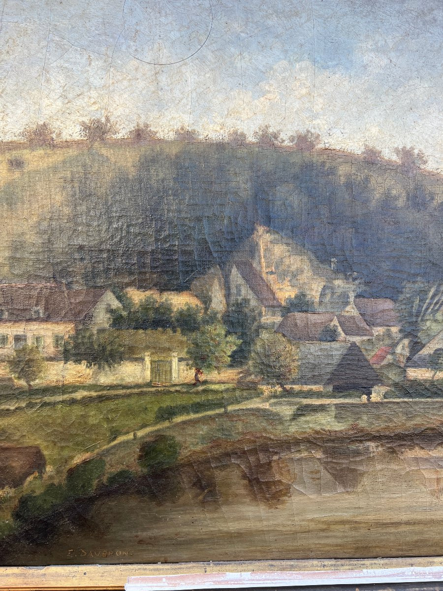 E. Davbron Painting Town On The Riverbank-photo-2