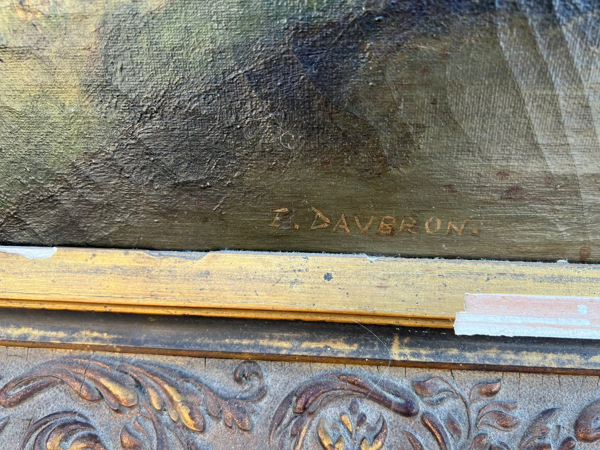 E. Davbron Painting Town On The Riverbank-photo-4