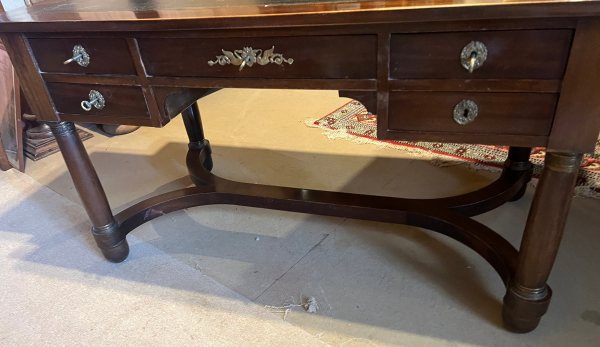 Empire Style Mahogany Bureau Plat-photo-2