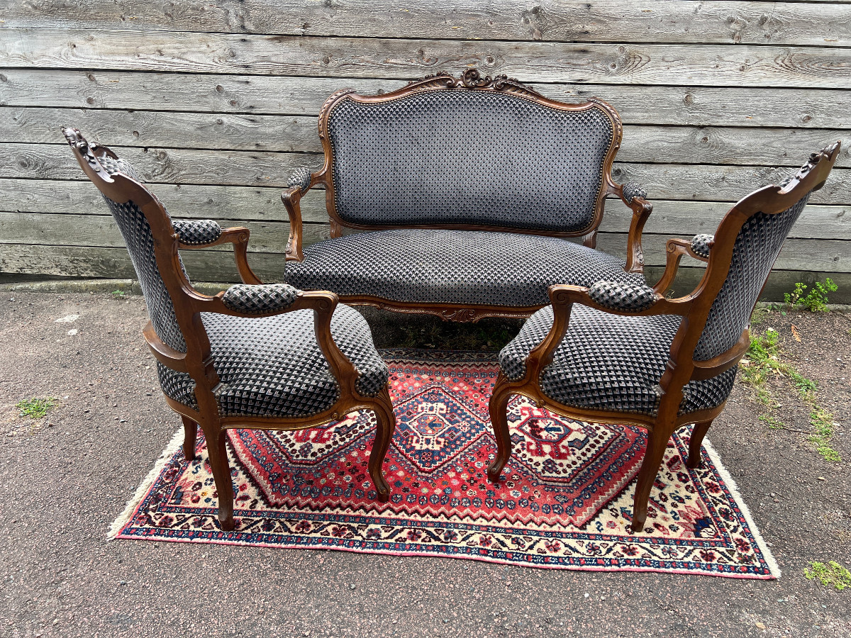 Louis XV Style Living Room With Rocaille Sofa And 2 Armchairs