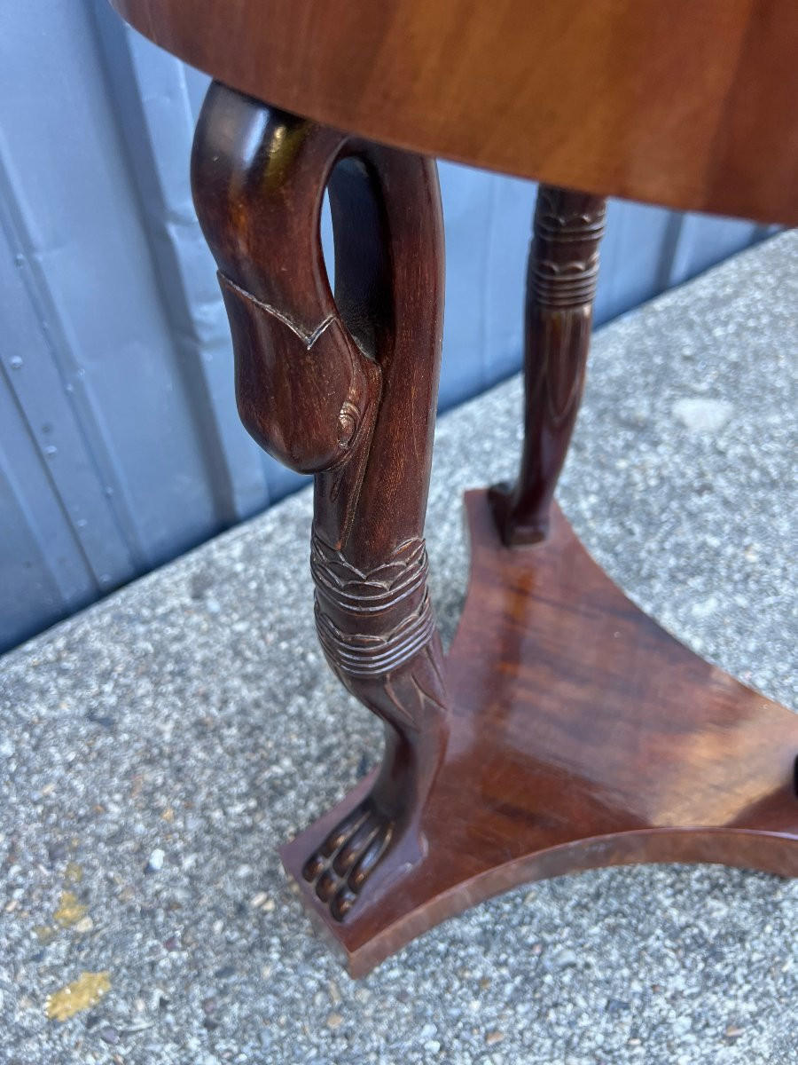 Empire Style Mahogany Swan Neck Pedestal Table-photo-5