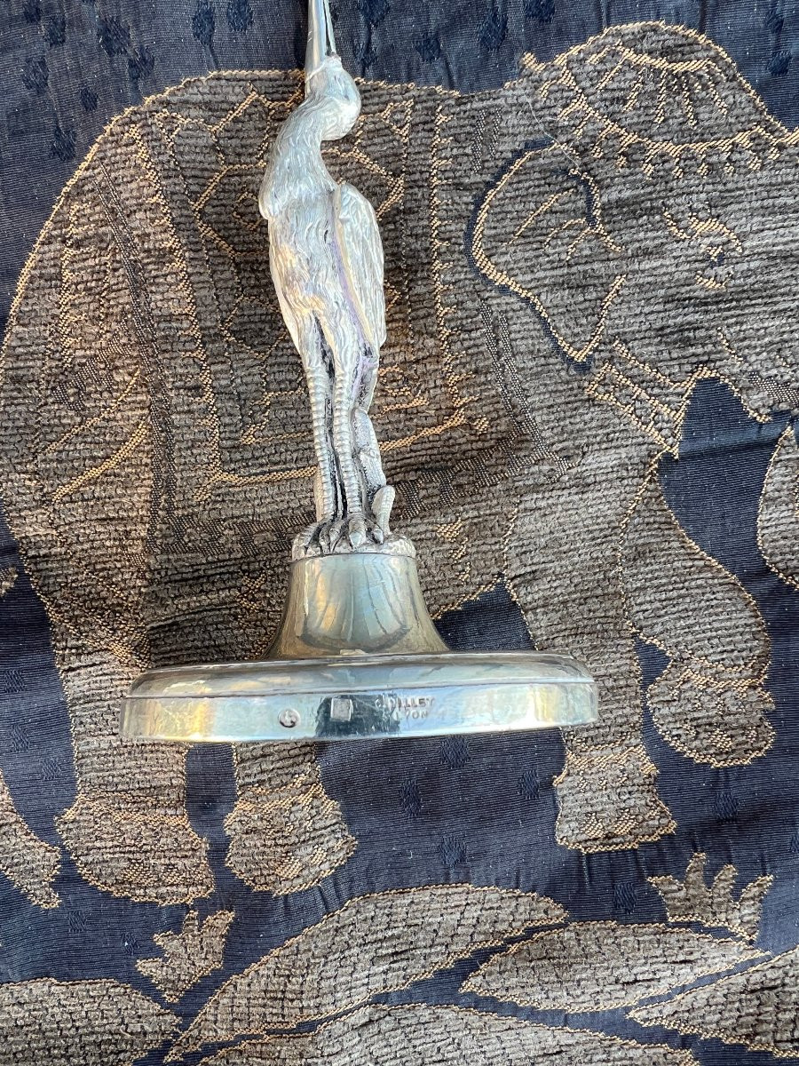 Le Baguier au héron, bronze argenté -photo-6