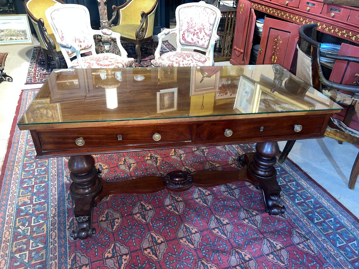 Bureau Plat, Acajou,Style Victorien-photo-2