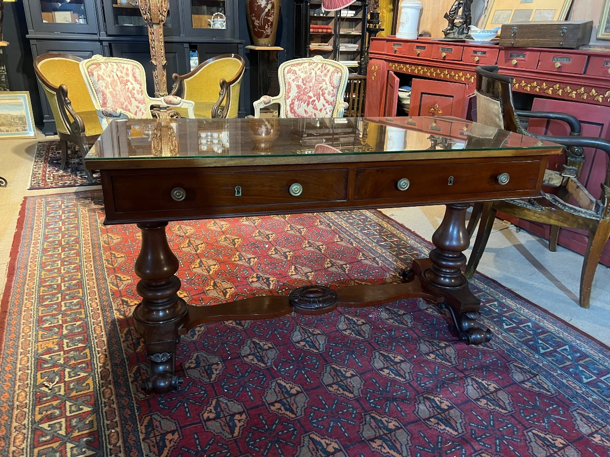 Bureau Plat, Acajou,Style Victorien-photo-3