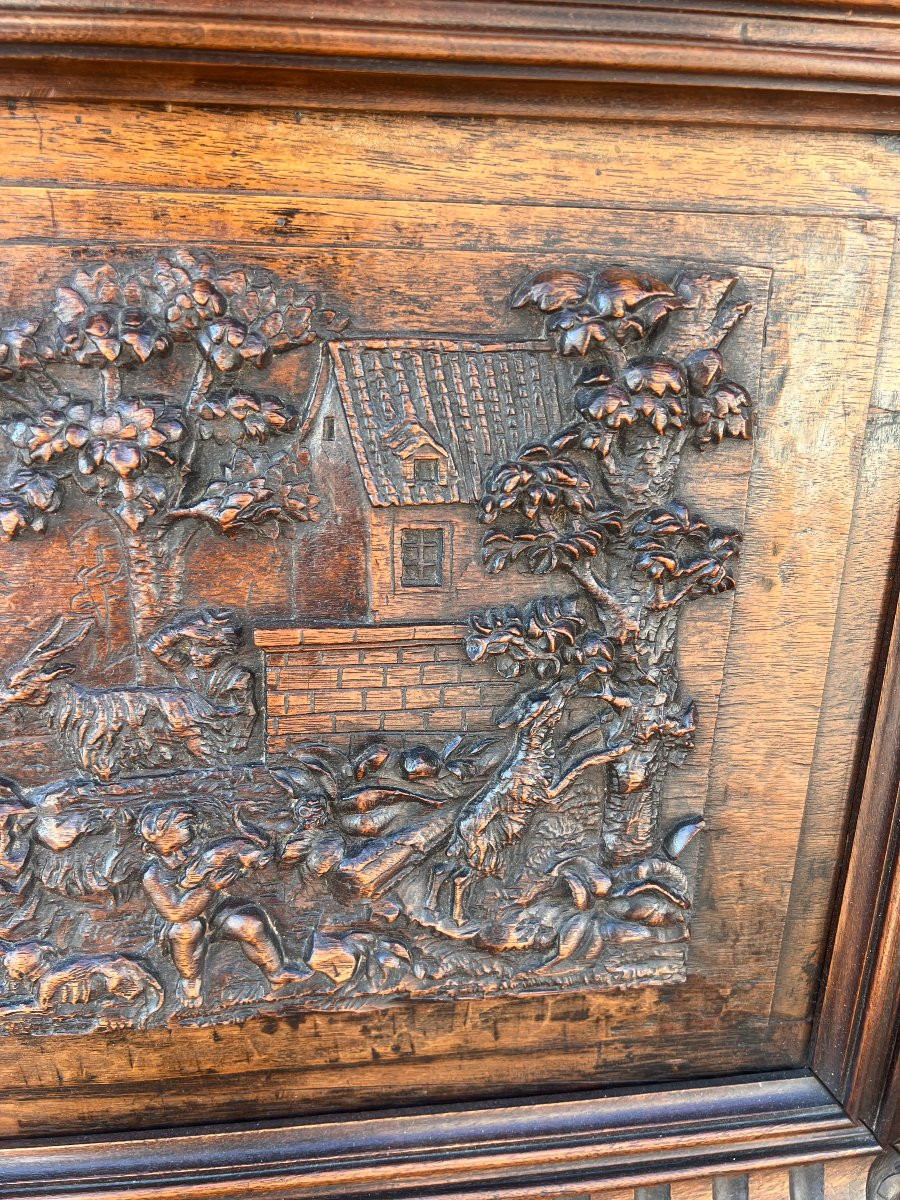 Paintings Gallant Scenes Wood Carved Wood -photo-3