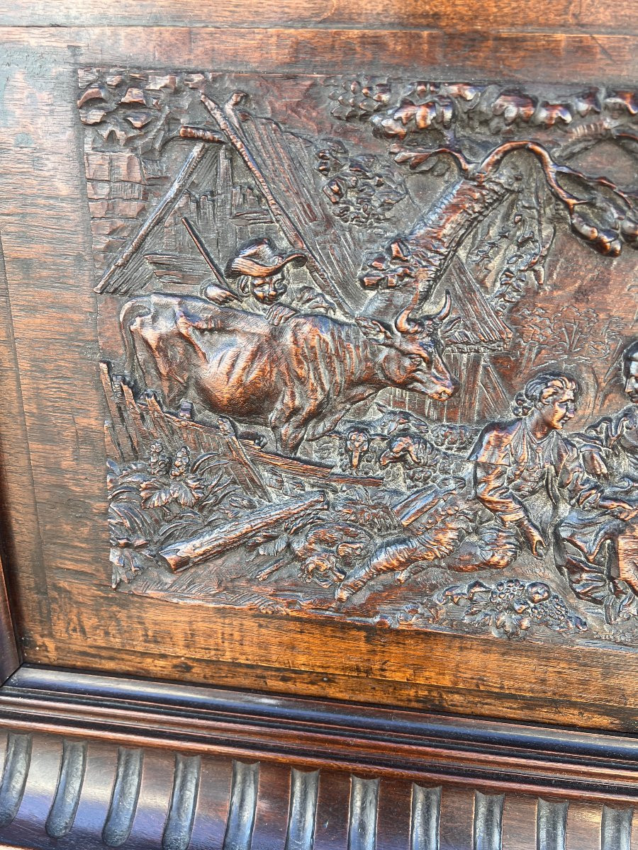 Paintings Gallant Scenes Wood Carved Wood -photo-7