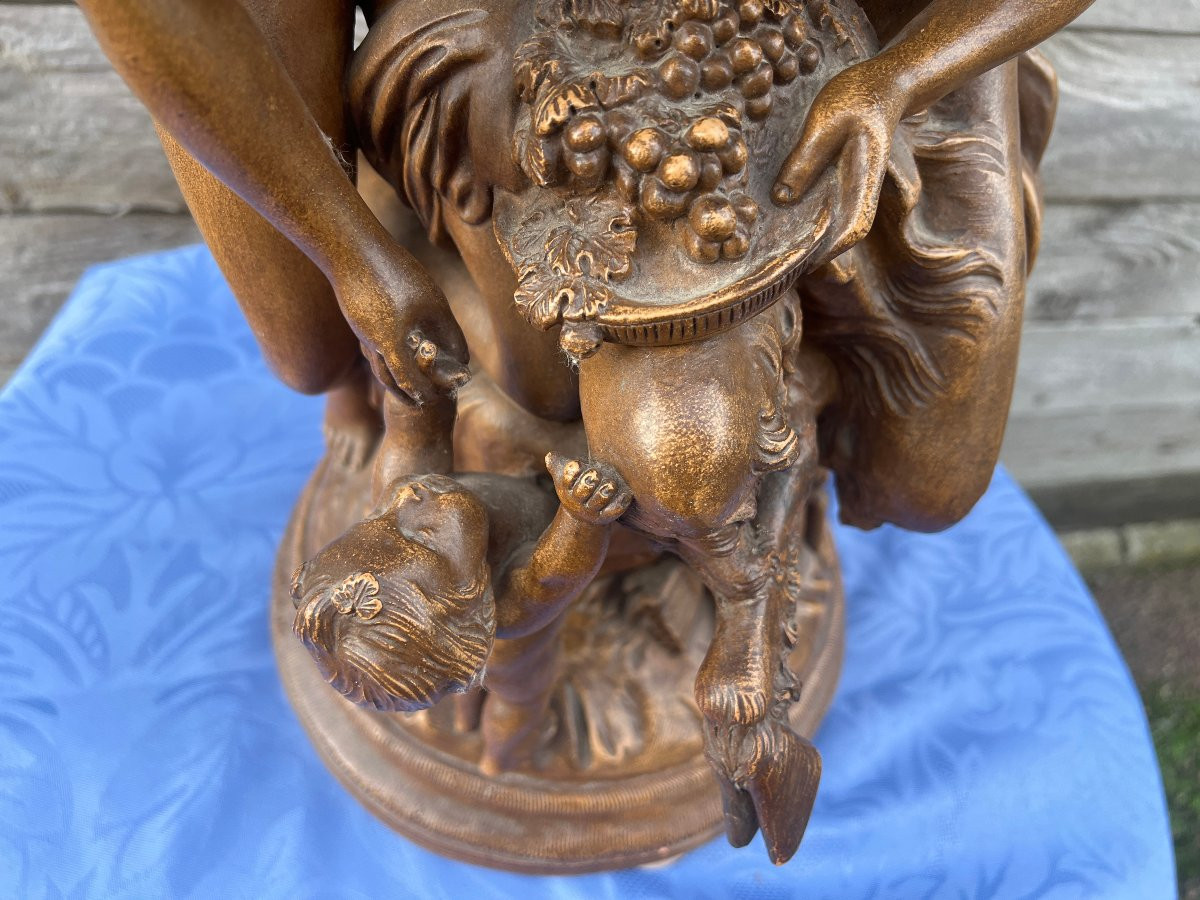 La Famille du Faune, Groupe en terre cuite.D'après Clodion-photo-3