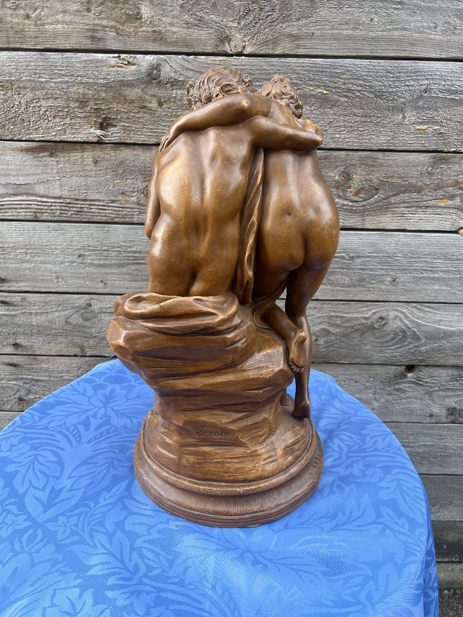 La Famille du Faune, Groupe en terre cuite.D'après Clodion-photo-7