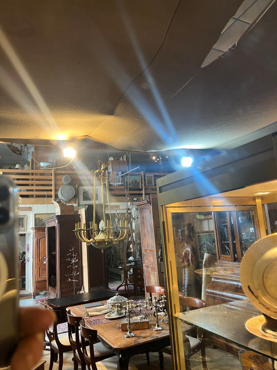 Louis XVI Style Ivory Lacquered Trumeau With Angels-photo-2