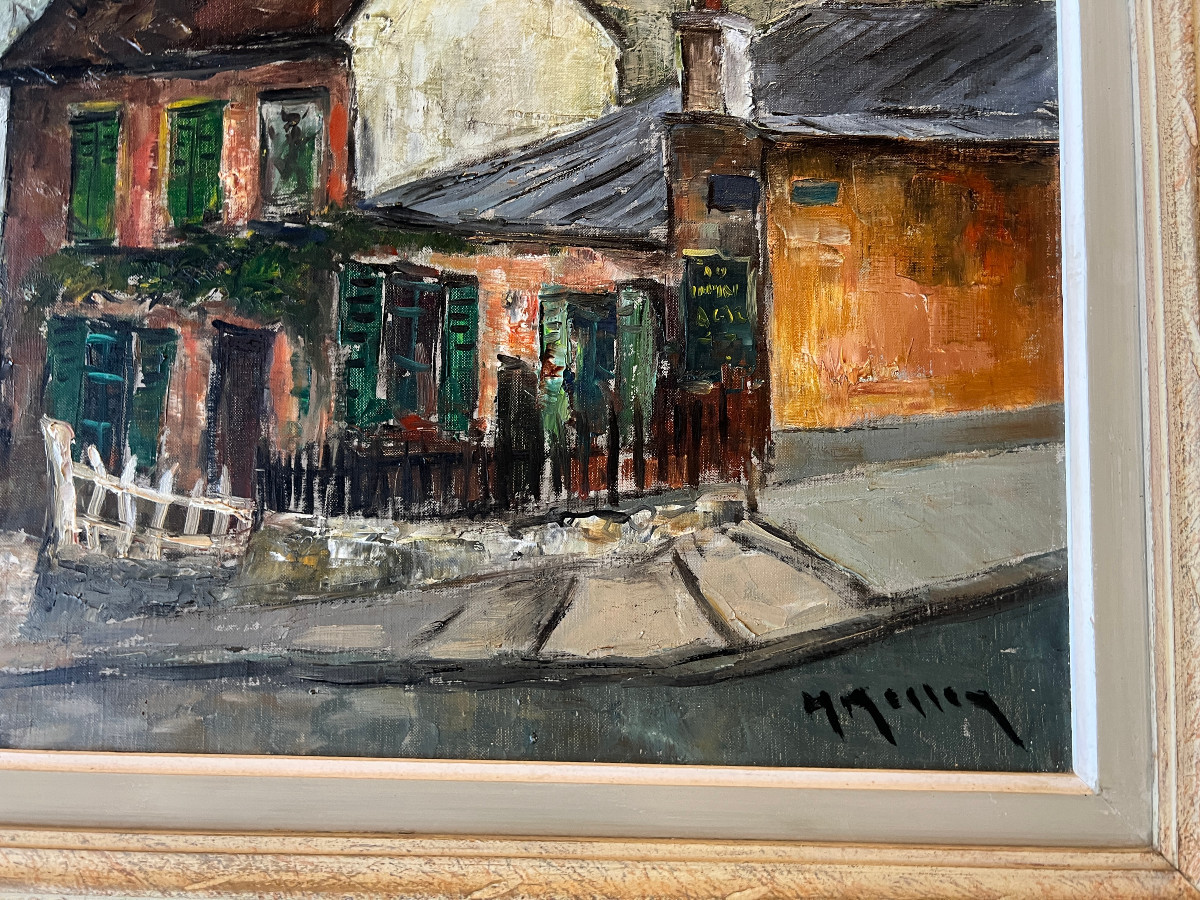 Painting, Cabaret Du Lapin Agile, Old Montmartre, Signed Masson-photo-4