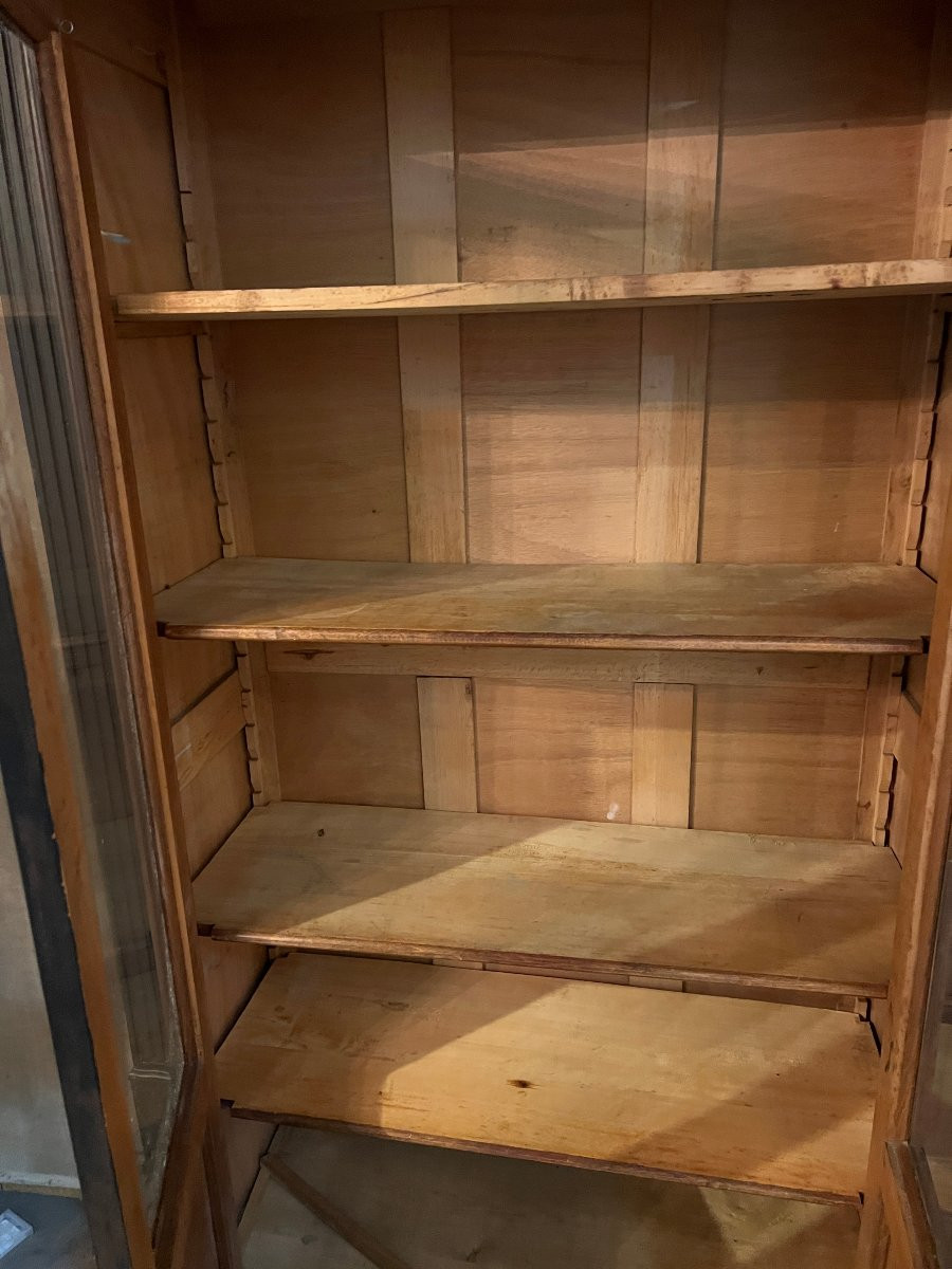 Bibliothèque 2 portes , fin XIX Siècle, laquée en noir-photo-4